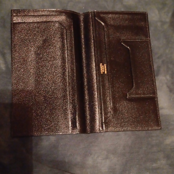 NWOB HERMES BLACK LAMB LEATHER WALLET - Picture 3 of 7